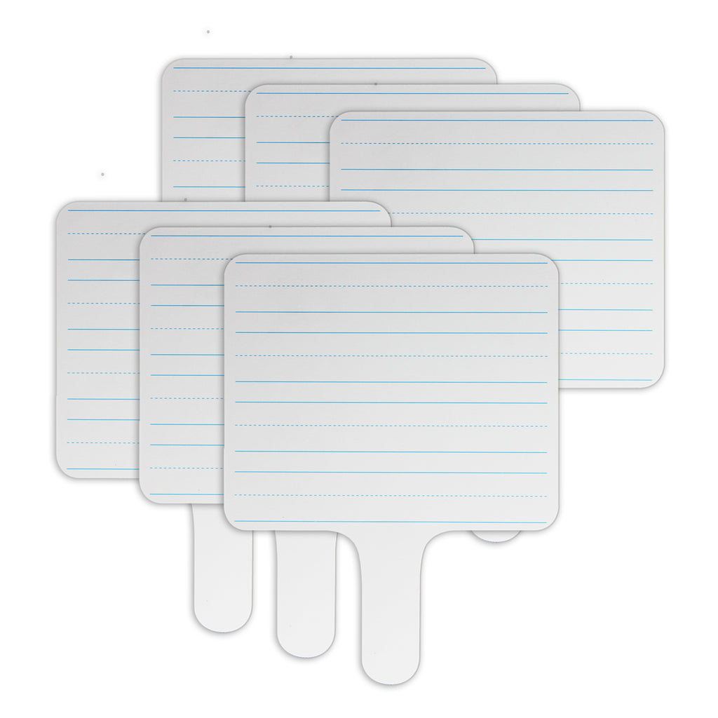 6pk Rect Lined Dry Erase Paddle