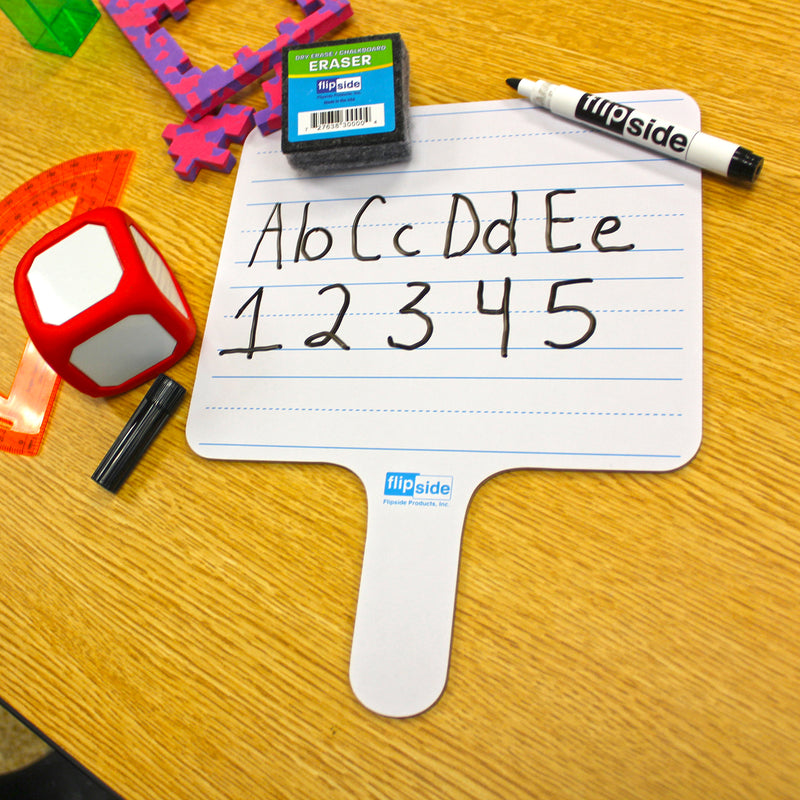 6pk Rect Lined Dry Erase Paddle