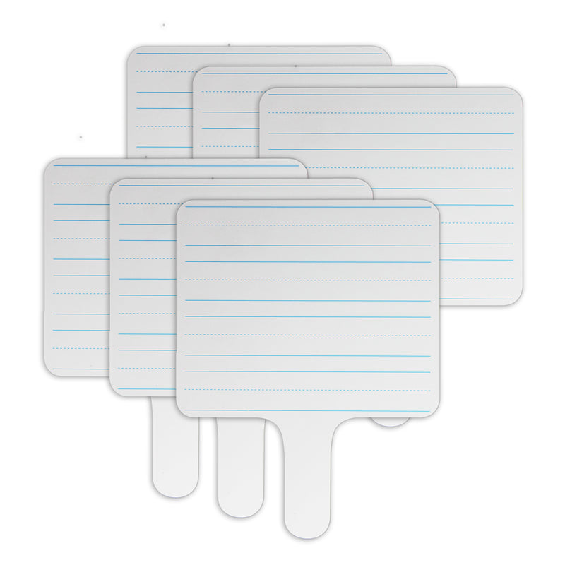 6pk Rect Lined Dry Erase Paddle