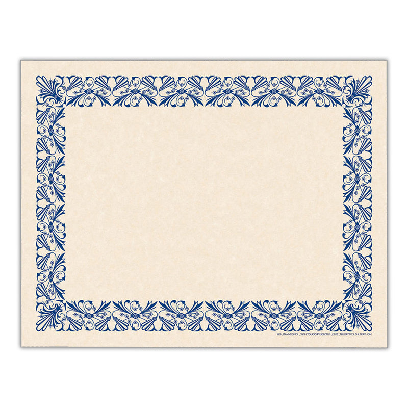 Art Deco Set - Blue Border Paper, Plain Folders, Gold Seals