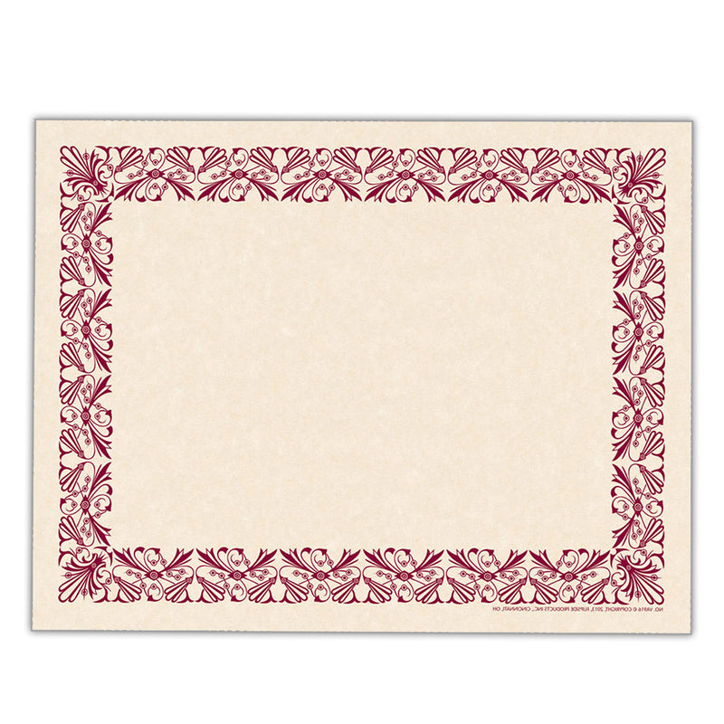 Art Deco Set - Maroon Border Paper, Plain Folders, Gold Seals