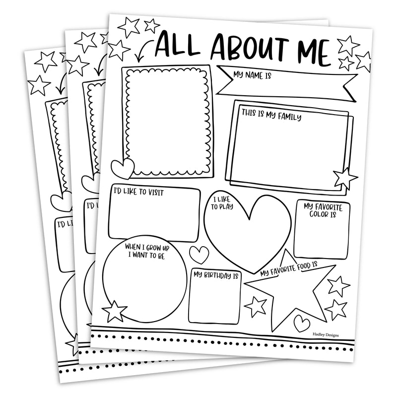 Star Student Read All About Me Posters, Set of 20