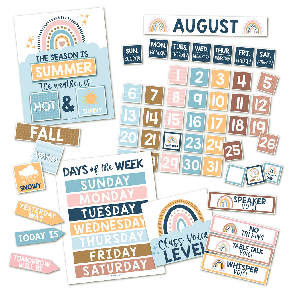 Boho Circle Time Bulletin Board Calendar for Classroom