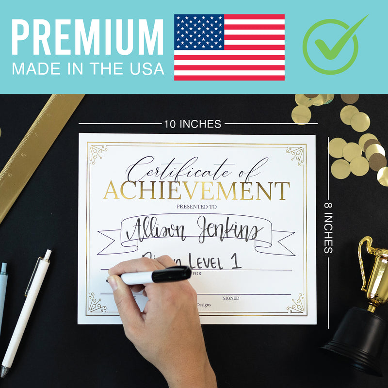 Gold Certificate Of Completion 25ct