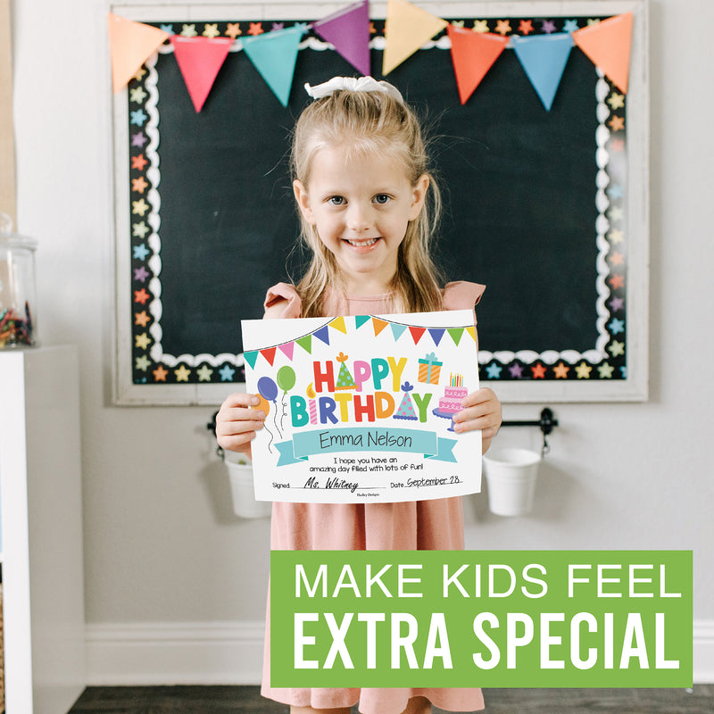 Colorful Birthday Certificates 25ct