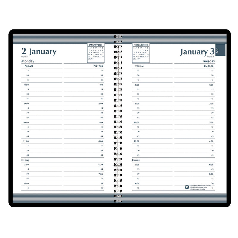 Recycled Daily Calendar Planner Black Cover