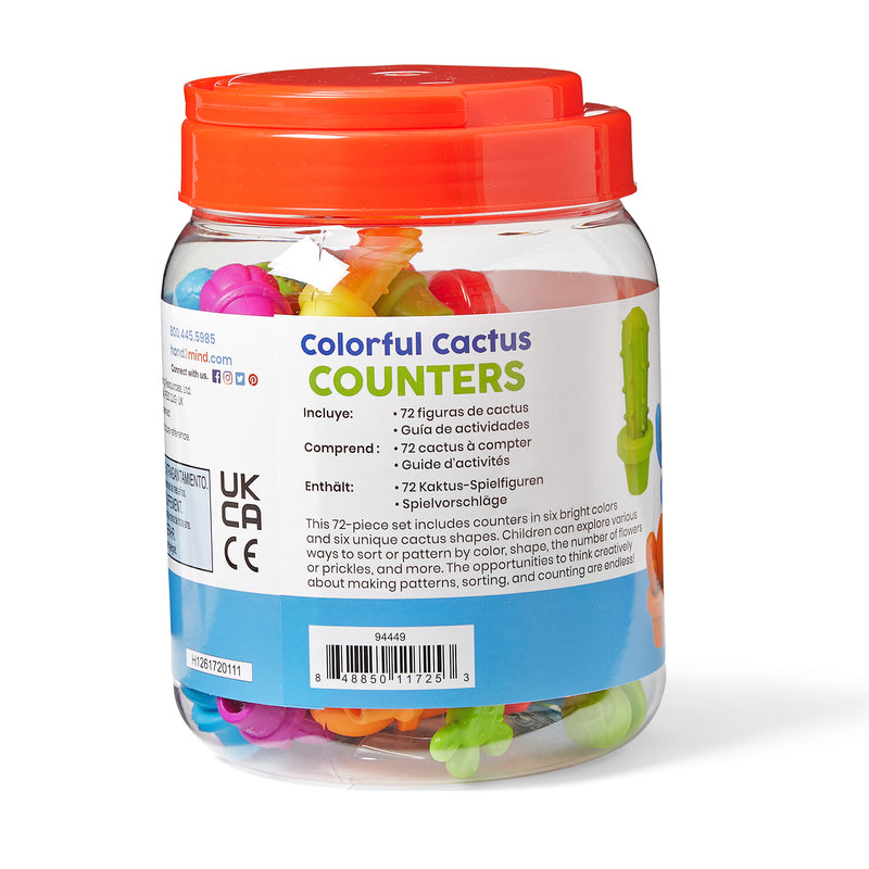 Colorful Cactus Counters, Set of 72