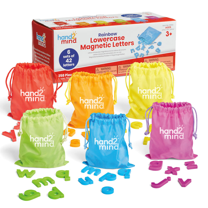 Rainbow Lowercase Magnetic Letters