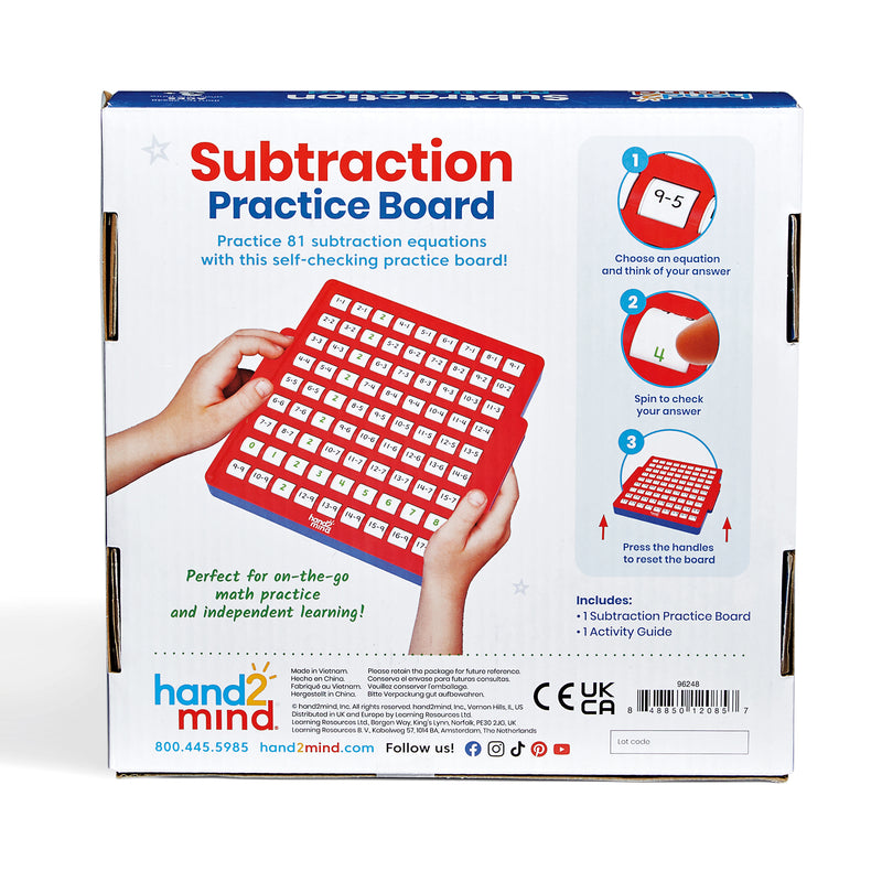 Interactive Math Facts Board - Subtraction