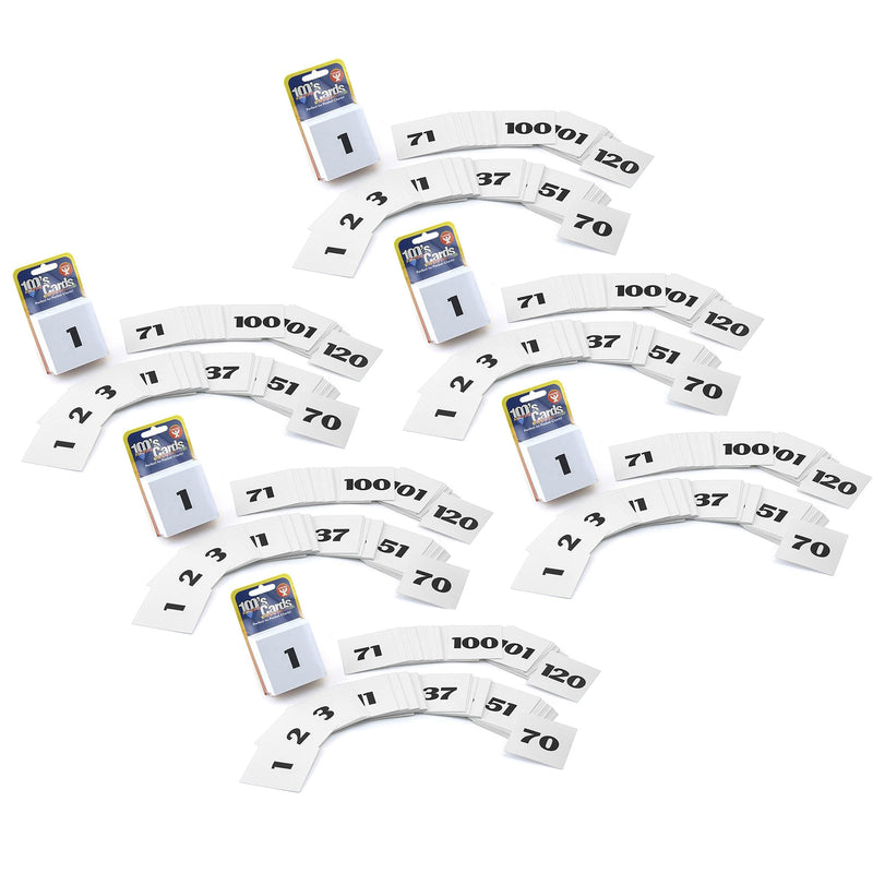 Pocket Chart Number Cards, 2" x 2", 100 Per Pack, 6 Packs