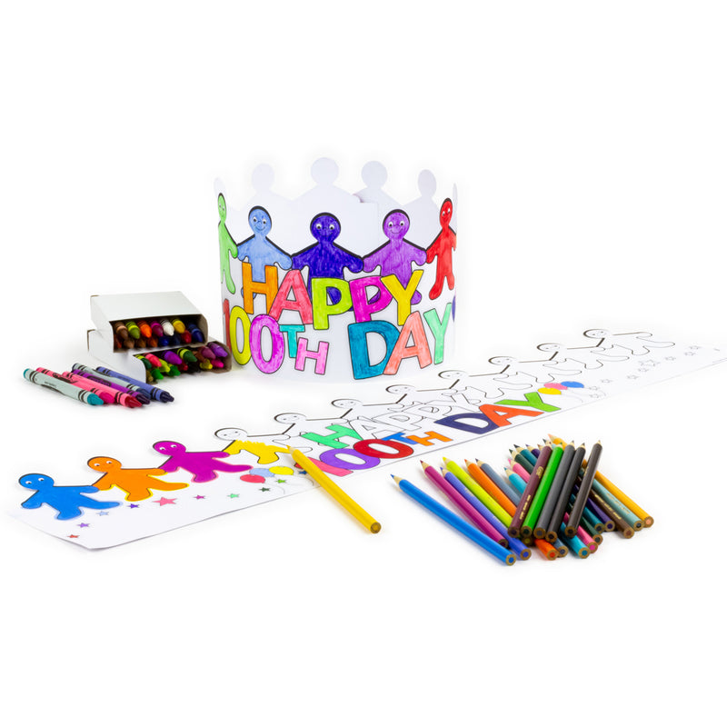 Happy 100th Day Paper Crowns, 24 Per Pack, 2 Packs