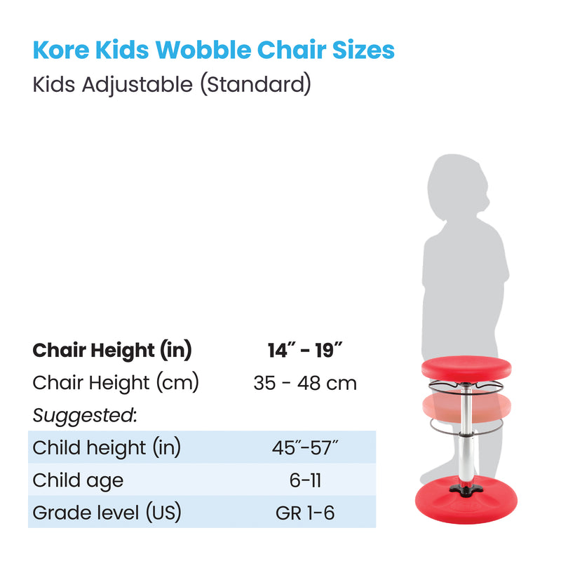 Kids Adjustable Chair 14-19in Red