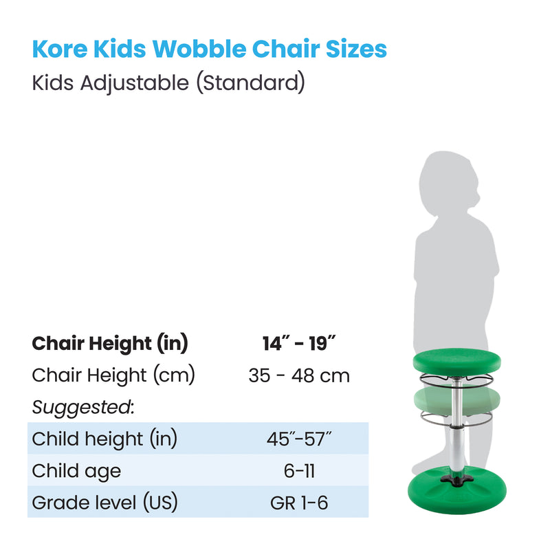 Kids Adjustable Chair 14-19in Green