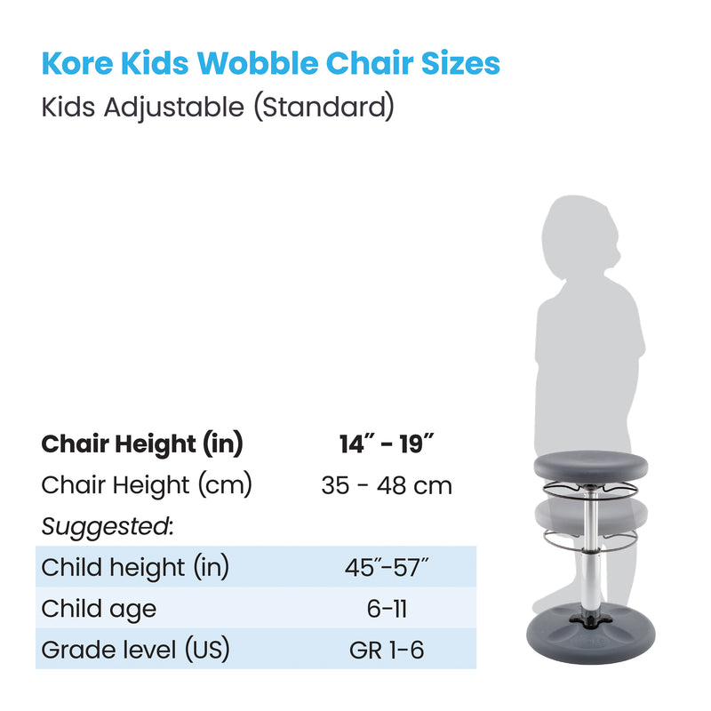 Kids Adjustable Chair 14-19in Grey