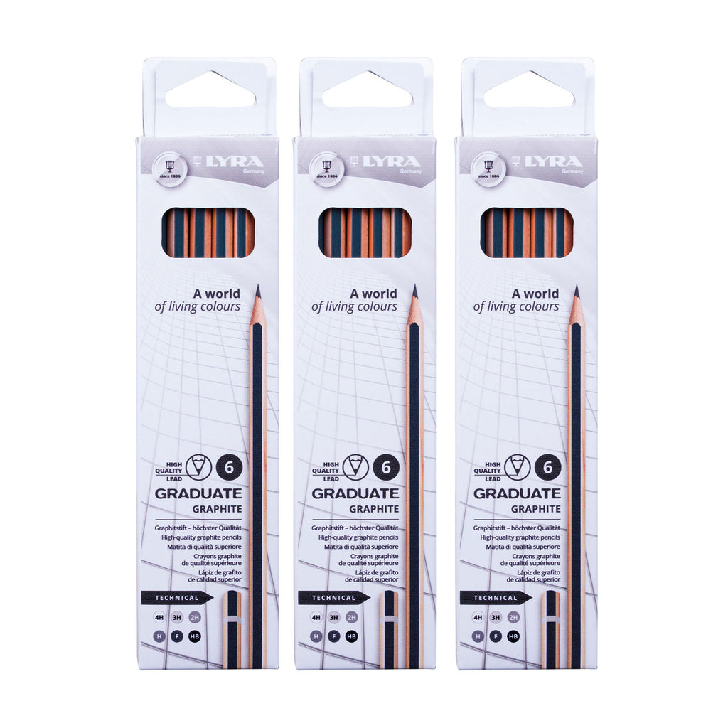 Graduate Graphite Pencil, Technical Set, 6 Per Set, 3 Sets