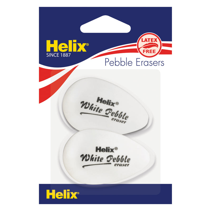 White Pebble Eraser, White, 2 Per Pack, 20 Packs