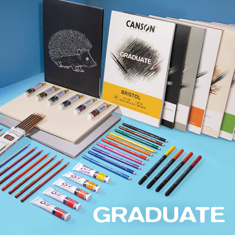 Graduate Mixed Media Art Book, Hard Cover Binding, 36 Sheet, 5.5x8.5 inch, Pack of 5