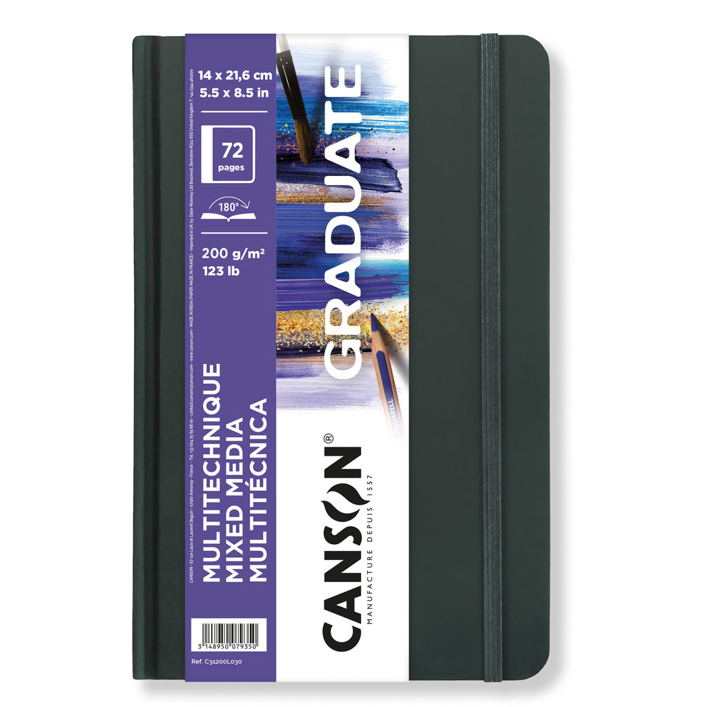 Mixed Media Art Book 5.5x8.5in Hard Canson Graduate 36 Sheets