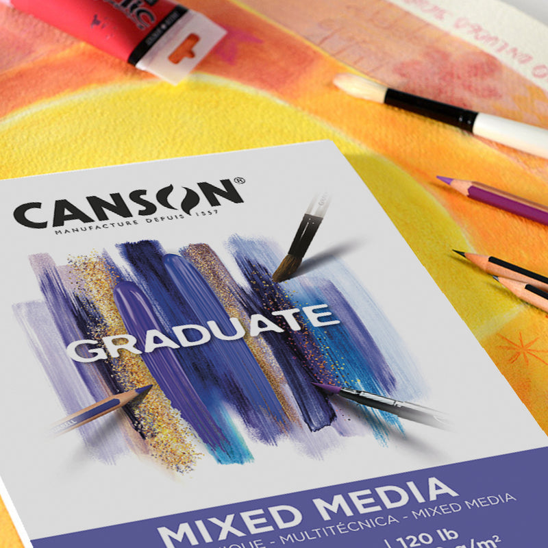 Mixed Media Pad 9x12in Foldover Canson Graduate 20 Sheets