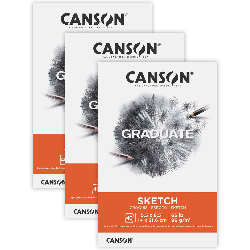 (3 Ea) Sketch Pad 5.5x8.5in Fold