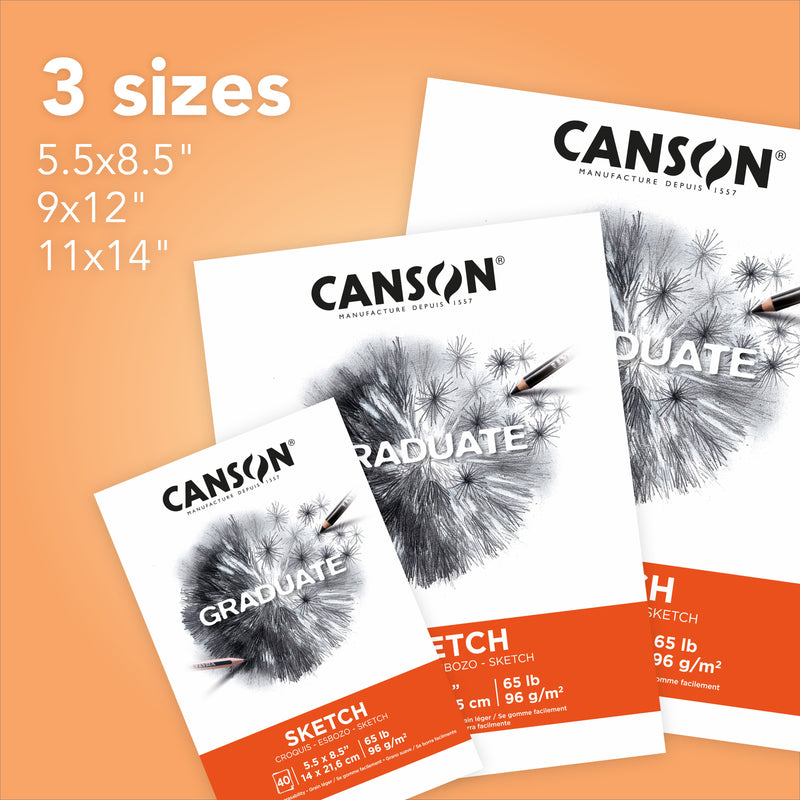 Sketch Pad 5.5x8.5in Foldover Canson Graduate 10 Sheets