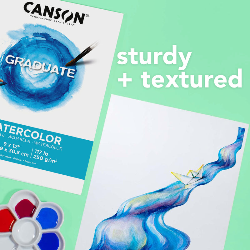 Watercolor Pad 5.5x8.5in Foldover Canson Graduate 20 Sheets