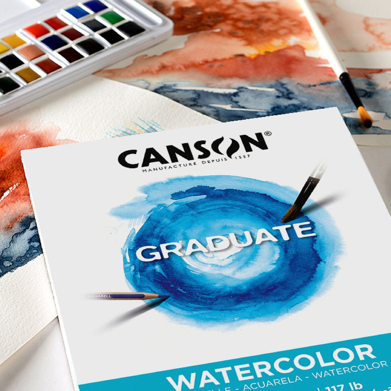 Watercolor Pad 5.5x8.5in Foldover Canson Graduate 20 Sheets