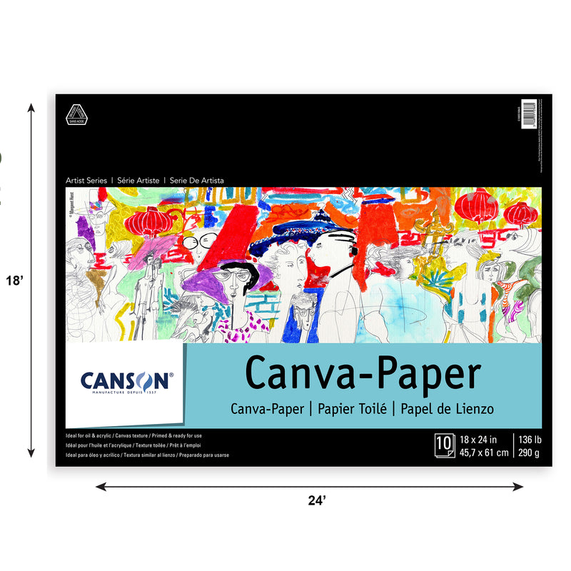 Artist Series Canva Canvas Pad, Foldover Binding, 10 Sheet, 18x24 inch, 1 Count
