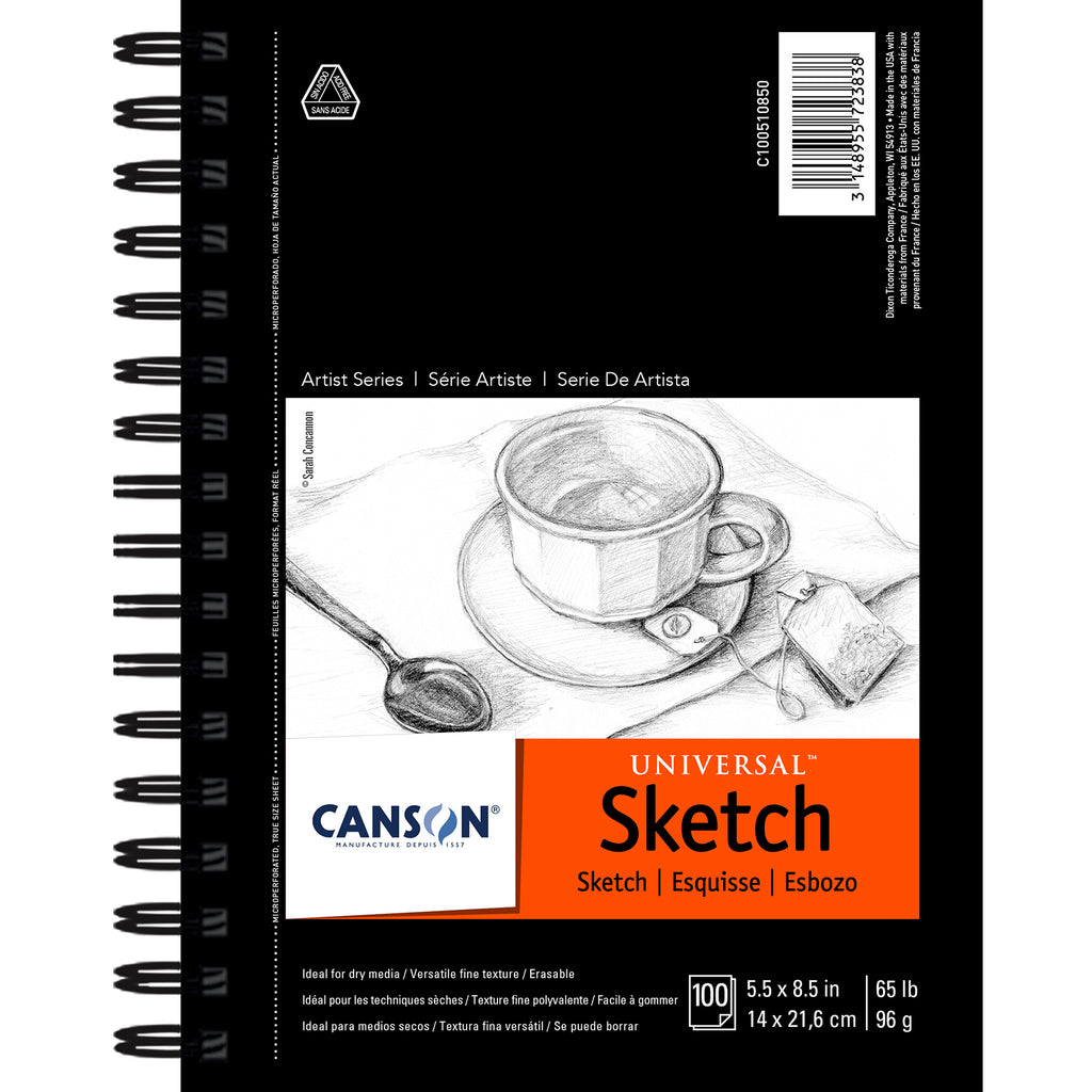 Universl Sketchpd Side Wire 5.5x8.5 100 Sheets