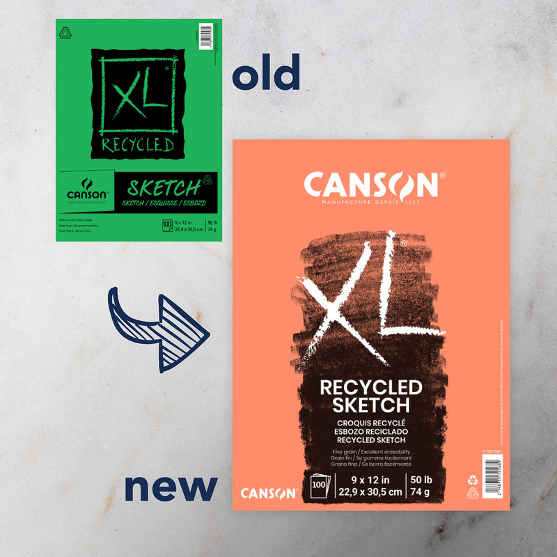 Xl Sketch Pad Recycled Fold 9x12in 100 Sheets