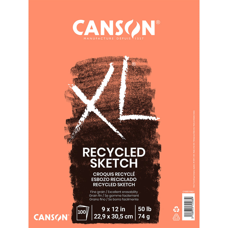 Xl Sketch Pad Recycled Fold 9x12in 100 Sheets