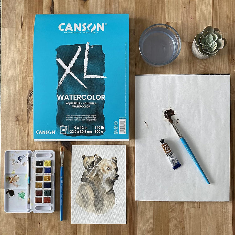 Xl Watercolor Pad Fold 9x12in Heavyweight 30 Sheets