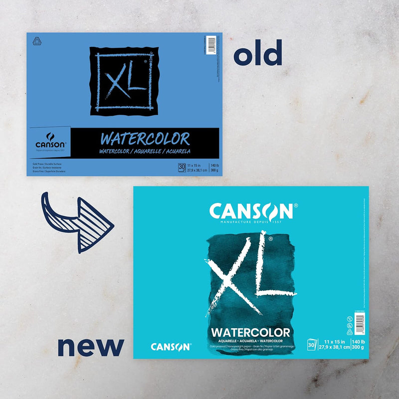 XL Series Watercolor Pad, Heavyweight White Paper, Foldover Binding, 30 Sheets, 11x15 inch, 1 Count