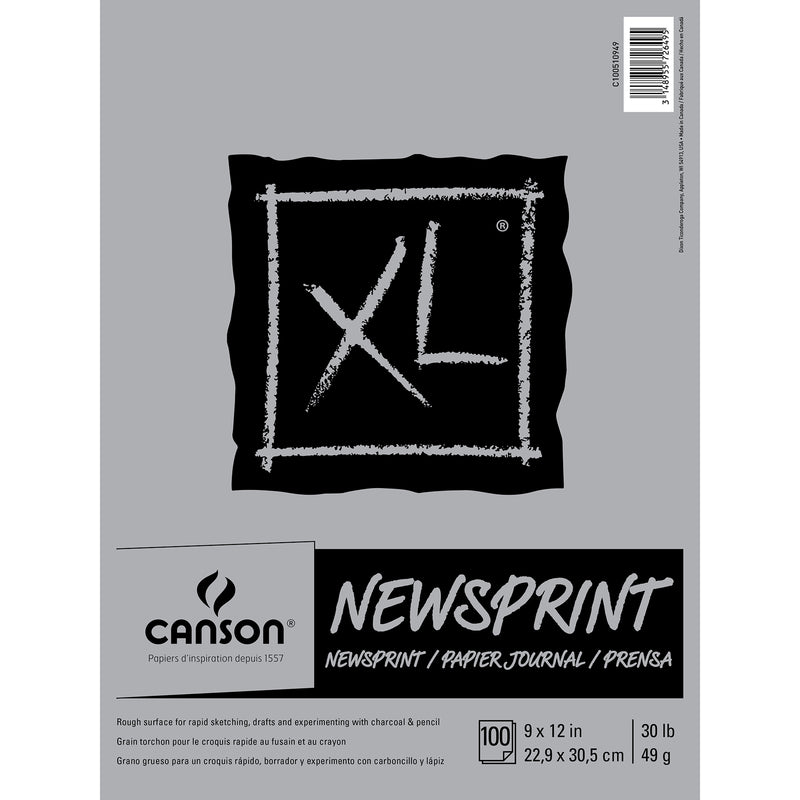 Xl Newsprint Pad Tape 9x12in 100 Sheets