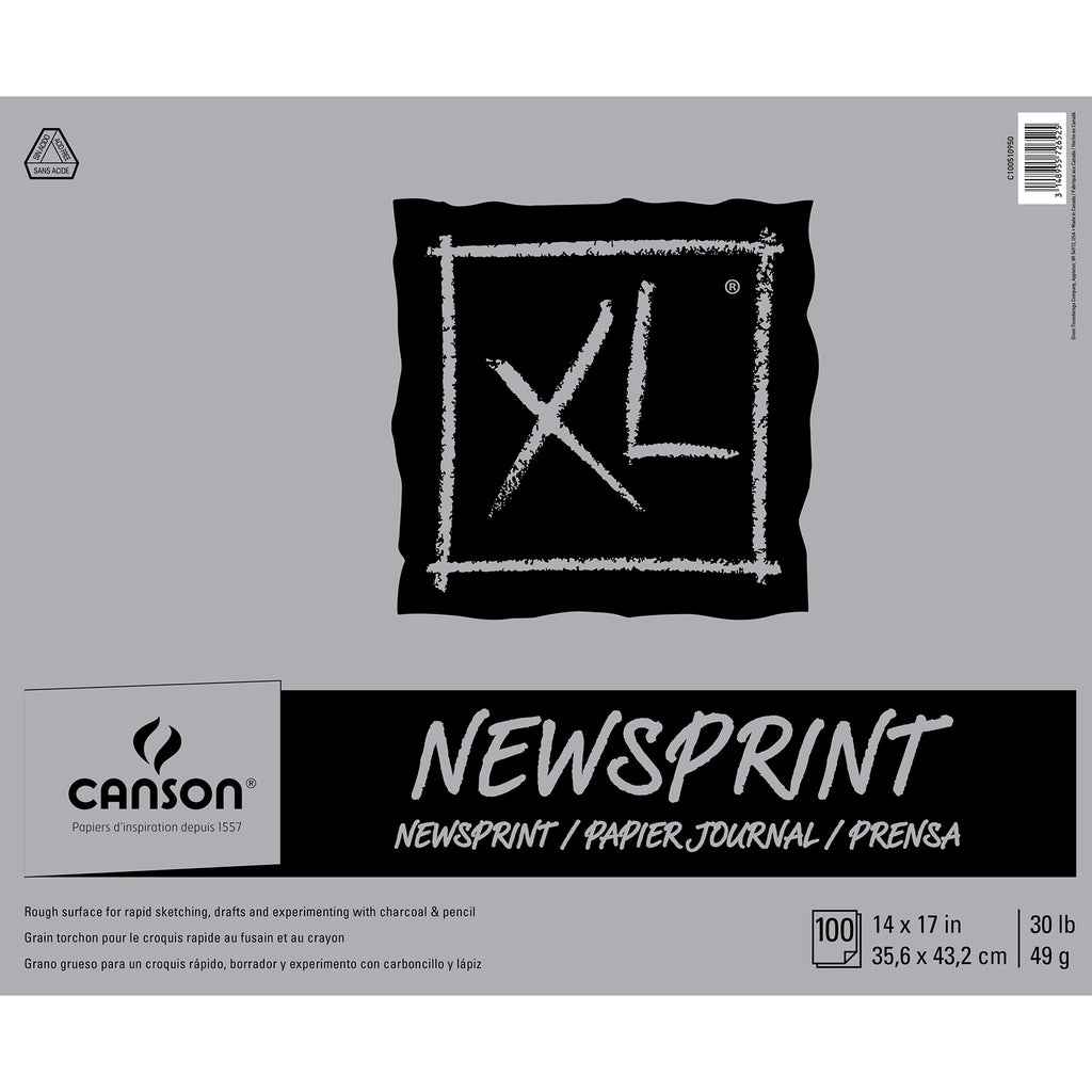 Xl Newsprint Pad Tape 14x17in 100 Sheets