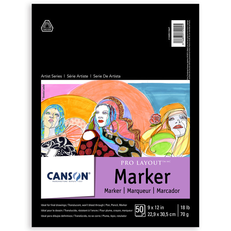 Pro Layout Marker Pad Fold 9x12in 50 Sheets