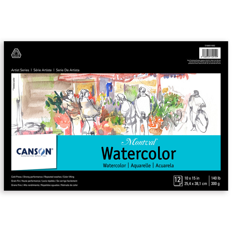 Montval Watercolor Pad Fold 10x15in 12 Sheets