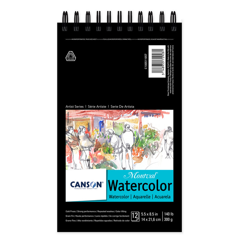 Montval Watercolor Pad Top 5.5x8.5 12 Sheets