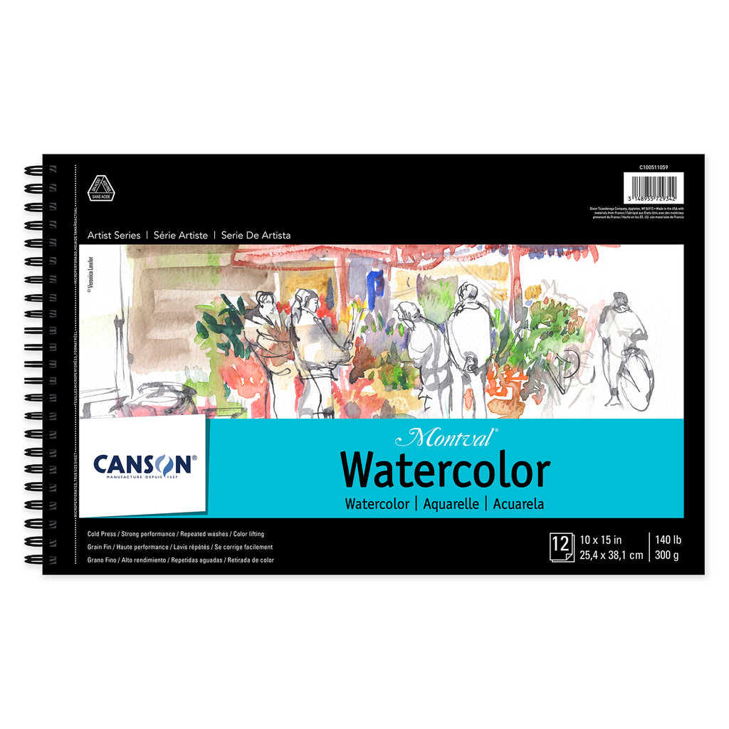 Montval Watercolor Pad Top 10x15in 12 Sheets