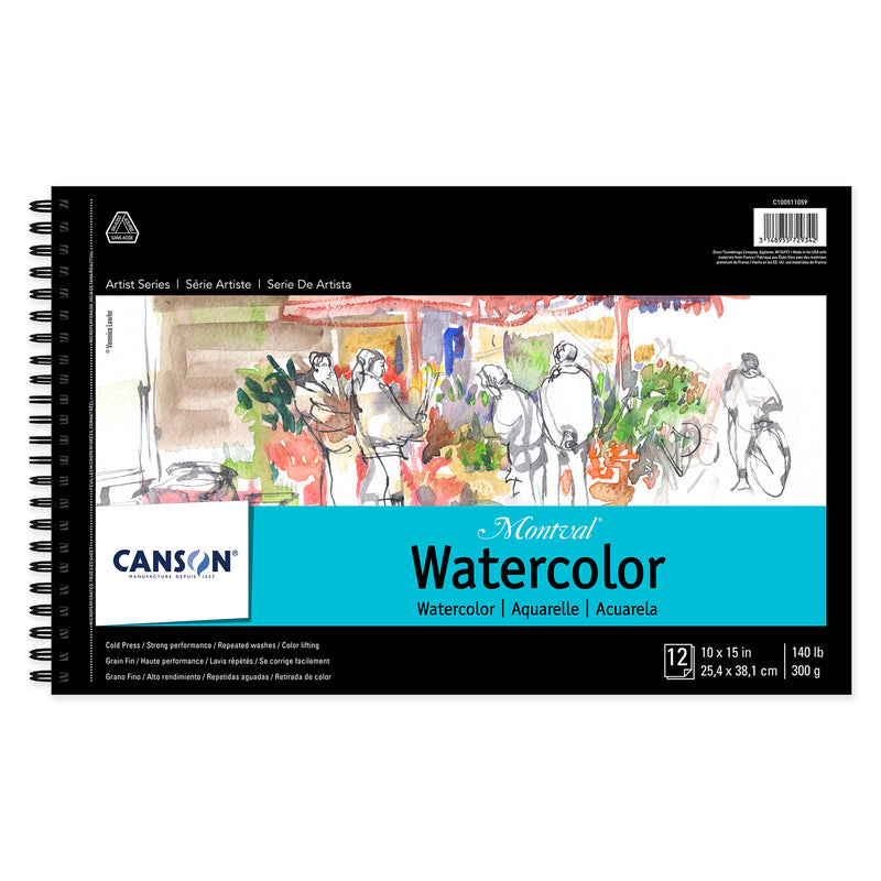 Montval Watercolor Pad Top 10x15in 12 Sheets