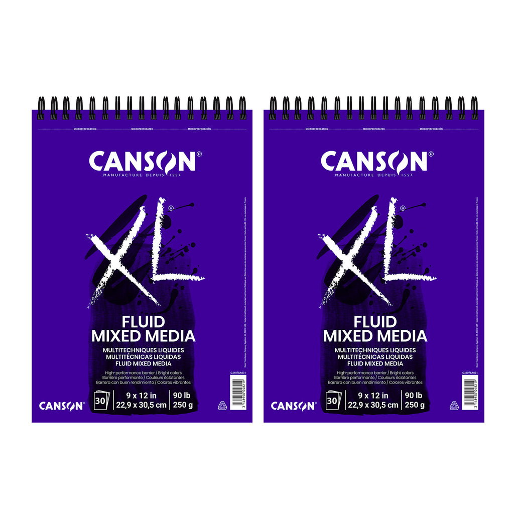 XL Series Mixed Media Pad, Top Wire Binding, 30 Sheet, 9x12 inch, Pack of 2