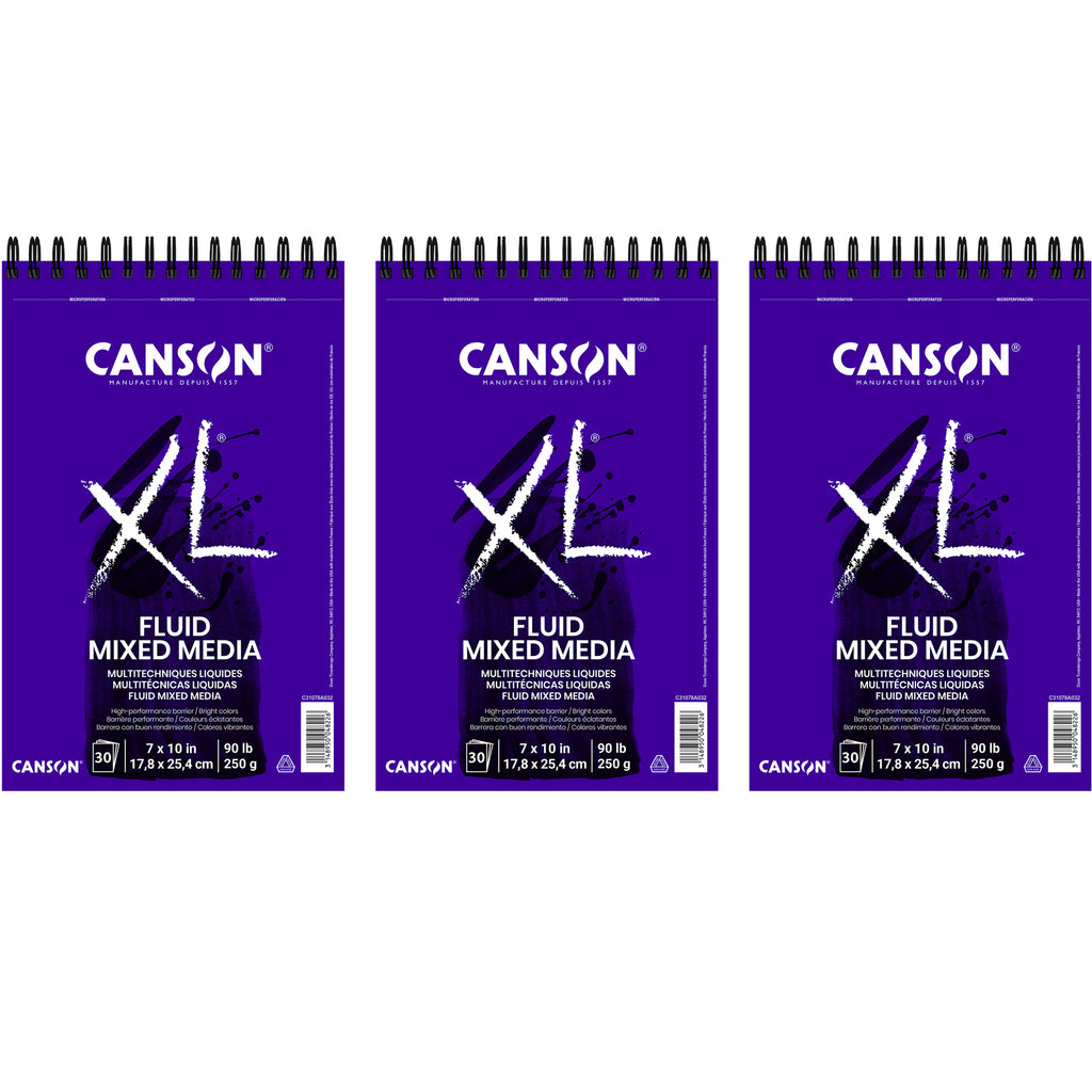 XL Series Mixed Media Pad, Top Wire Binding, 30 Sheet, 7x10 inch, Pack of 3