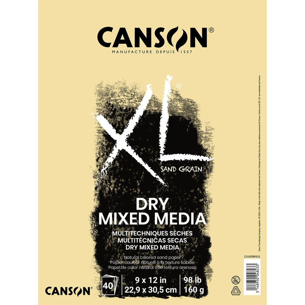 Xl Mixed Media Pad Naturl Fold 9x12 Canson 10 Sheets