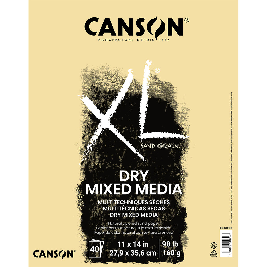 Xl Mixed Meda Pad Naturl Fold 11x14 Canson 10 Sheets