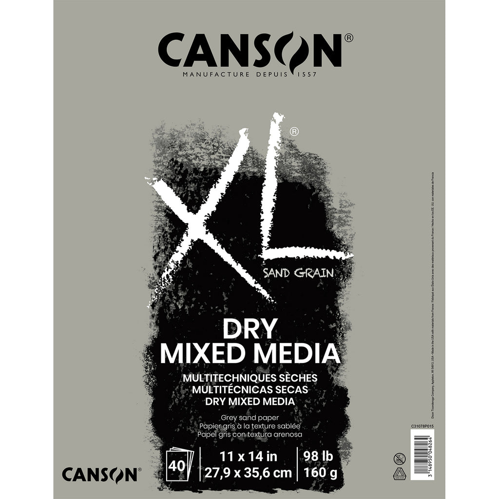 Xl Mixed Media Pad Gray Fold 11x14 Canson 10 Sheets