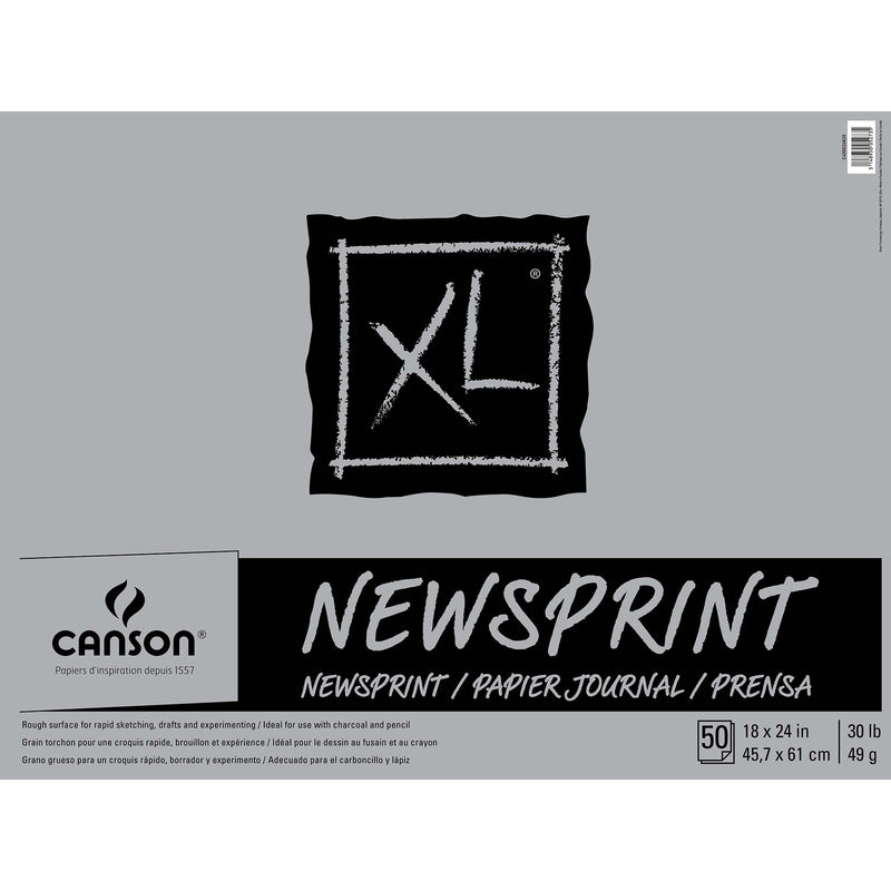 Xl Newsprint Pad Fold 18x24 50shts 50 Sheets