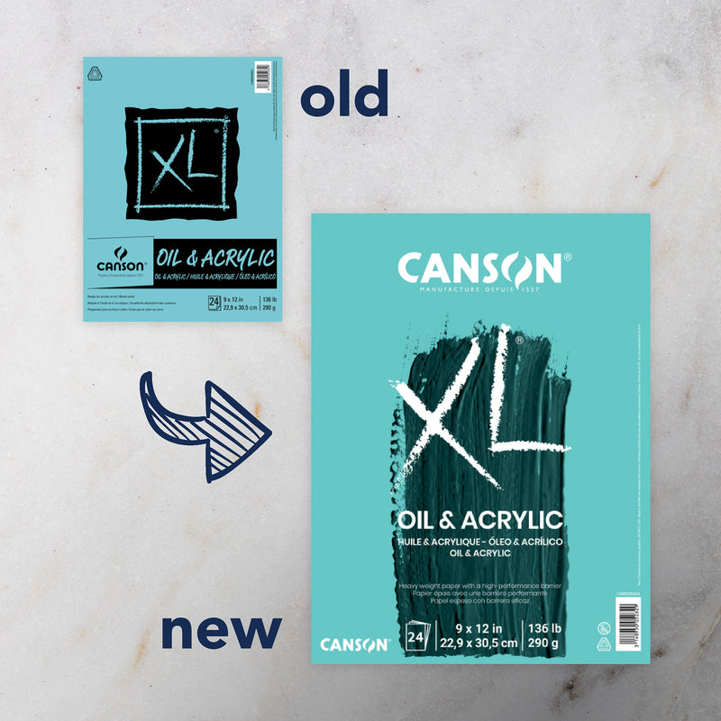 XL Series Oil & Acrylic Pad, Foldover Binding, 24 Sheet, 9x12 inch, Pack of 2
