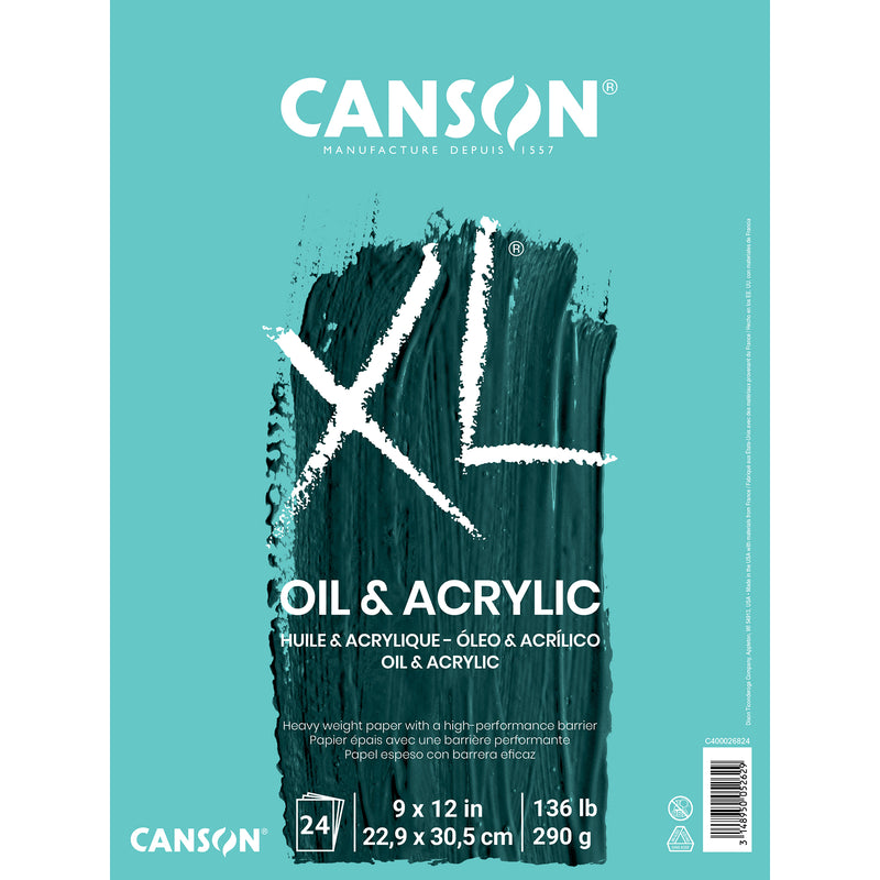 Xl Oil & Acrylic Pad Fold 9x12in 24 Sheets