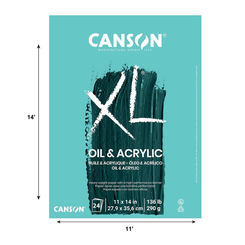 XL Series Oil & Acrylic Pad, Foldover Binding, 24 Sheet, 11x14 inch, 1 Count