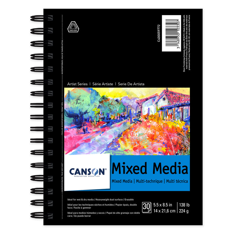 Mixed Media Pad Side 5.5x8.5in 30 Sheets